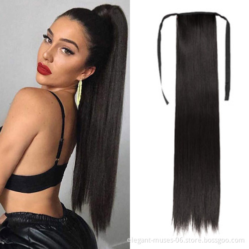 wrap around claw clip drawstring straight kinky ponytail braid ponytail hair extensions synthetic hair ponytail synthetic hair